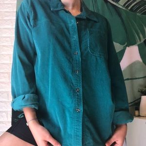 Women corduroy button up